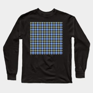 Classic Gingham in charcoal, olive green and blue Long Sleeve T-Shirt